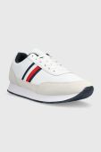 Шкіряні кросівки Tommy Hilfiger FM0FM04397 CORE EVA RUNNER CORPORATE LEA колір білий