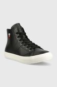 Шкіряні кросівки Tommy Hilfiger TH HI VULC STREET LEATHER колір чорний FM0FM04739
