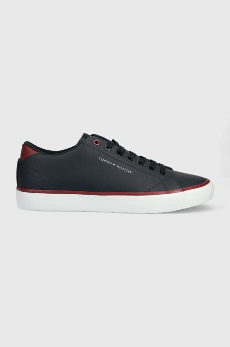 Шкіряні кеди Tommy Hilfiger TH HI VULC CORE LOW LEATHER колір синій FM0FM04731 Шкіряні кеди Tommy Hilfiger TH HI VULC CORE LOW LEATHER колір синій FM0FM04731
