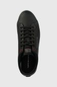 Шкіряні кеди Tommy Hilfiger TH HI VULC CORE LOW LEATHER колір чорний FM0FM04731 Шкіряні кеди Tommy Hilfiger TH HI VULC CORE LOW LEATHER колір чорний FM0FM04731