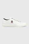 Шкіряні кросівки Tommy Hilfiger TH HI VULC STREET LOW LEATHER колір білий FM0FM04740 Шкіряні кросівки Tommy Hilfiger TH HI VULC STREET LOW LEATHER колір білий FM0FM04740
