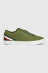Кеди Tommy Hilfiger TH HI VULC CORE LOW STRIPES колір зелений FM0FM04735 Кеди Tommy Hilfiger TH HI VULC CORE LOW STRIPES колір зелений FM0FM04735