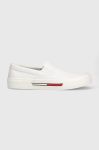 Кеди Tommy Jeans SLIP ON CANVAS COLOR чоловічі колір білий EM0EM01156 Кеди Tommy Jeans SLIP ON CANVAS COLOR чоловічі колір білий EM0EM01156