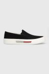 Кеди Tommy Jeans SLIP ON CANVAS COLOR чоловічі колір чорний EM0EM01156 Кеди Tommy Jeans SLIP ON CANVAS COLOR чоловічі колір чорний EM0EM01156
