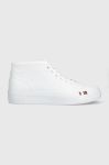 Шкіряні кросівки Tommy Hilfiger ELEVATED VULC LEATHER MID колір білий FM0FM04419 Шкіряні кросівки Tommy Hilfiger ELEVATED VULC LEATHER MID колір білий FM0FM04419