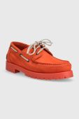 Замшеві мокасини Tommy Hilfiger TH BOAT SHOE CLASSIC NUBUCK чоловічі колір помаранчевий FM0FM04447 Замшеві мокасини Tommy Hilfiger TH BOAT SHOE CLASSIC NUBUCK чоловічі колір помаранчевий FM0FM04447