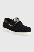 Замшеві мокасини Tommy Hilfiger TH BOAT SHOE CLASSIC NUBUCK чоловічі колір синій FM0FM04447 Замшеві мокасини Tommy Hilfiger TH BOAT SHOE CLASSIC NUBUCK чоловічі колір синій FM0FM04447