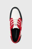Кеди Tommy Hilfiger CORE BOAT SHOE CANVAS чоловічі колір червоний FM0FM04510 Кеди Tommy Hilfiger CORE BOAT SHOE CANVAS чоловічі колір червоний FM0FM04510