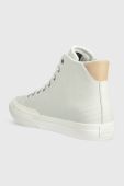 Шкіряні кеди Tommy Hilfiger TH HI VULC PREMIUM UNDYED чоловічі колір сірий