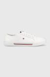 Шкіряні кеди Tommy Hilfiger CORE CORPORATE VULC LEATHER чоловічі колір білий FM0FM04561 Шкіряні кеди Tommy Hilfiger CORE CORPORATE VULC LEATHER чоловічі колір білий FM0FM04561