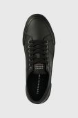 Шкіряні кеди Tommy Hilfiger CORE CORPORATE VULC LEATHER чоловічі колір чорний FM0FM04561 Шкіряні кеди Tommy Hilfiger CORE CORPORATE VULC LEATHER чоловічі колір чорний FM0FM04561