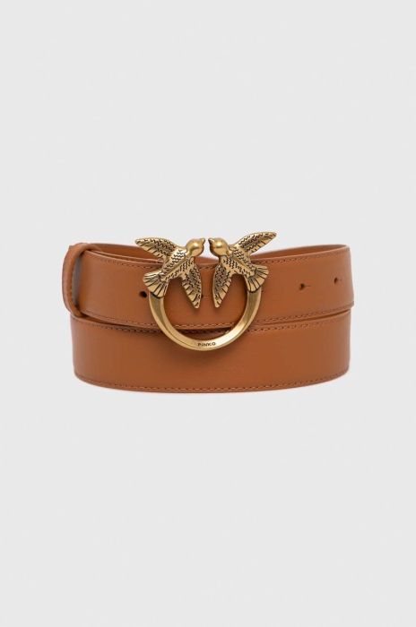 Шкіряний ремінь Pinko жіночий колір коричневий (2914853)