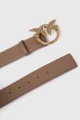 Шкіряний ремінь Pinko жіночий колір бежевий (3432925)