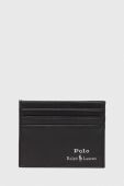 Шкіряний ремінь і чохол для карт Polo Ralph Lauren колір чорний