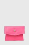 Шкіряний чохол на банківські карти Patrizia Pepe жіночий колір рожевий