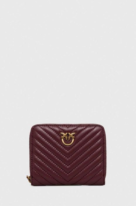 Шкіряний гаманець Pinko жіночий колір рожевий (3432955)