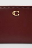 Шкіряний гаманець Coach жіночий колір бордовий (3306903)