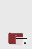 Шкіряний чохол на банківські карти Coach колір червоний
