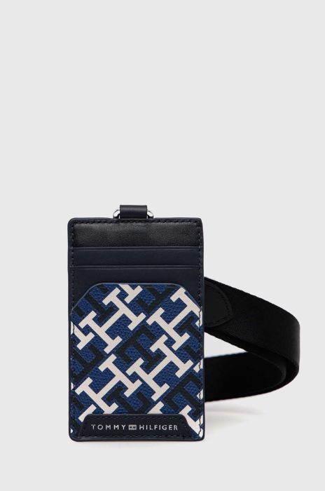 Шкіряний чохол на банківські карти Tommy Hilfiger колір синій (3196027)