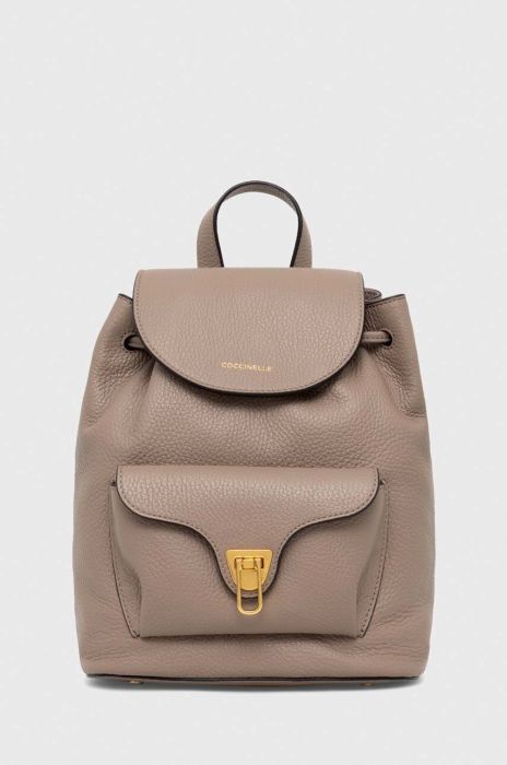 Шкіряний рюкзак Coccinelle жіночий колір чорний малий однотонний (3375605) Шкіряний рюкзак Coccinelle жіночий колір чорний малий однотонний (3375605)