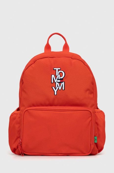 Дитячий рюкзак Tommy Hilfiger колір червоний великий з аплікацією Дитячий рюкзак Tommy Hilfiger колір червоний великий з аплікацією