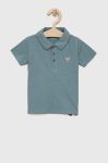 Дитяче бавовняне поло Guess однотонний колір блакитний (3123587) Дитяче бавовняне поло Guess однотонний колір блакитний (3123587)