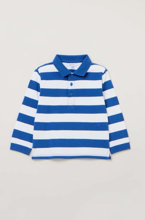 Дитячий бавовняний лонгслів OVS візерунок колір блакитний Дитячий бавовняний лонгслів OVS візерунок колір блакитний