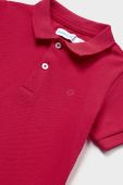Дитяча бавовняна футболка поло Mayoral колір червоний однотонний Дитяча бавовняна футболка поло Mayoral колір червоний однотонний