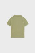 Дитяча бавовняна футболка поло Mayoral колір зелений однотонний