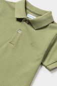 Дитяча бавовняна футболка поло Mayoral колір зелений однотонний