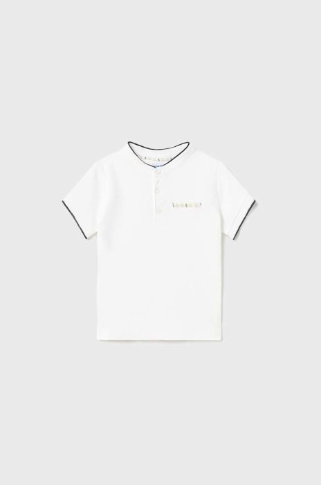 Дитяча бавовняна футболка поло Mayoral колір білий однотонний (2947495) Дитяча бавовняна футболка поло Mayoral колір білий однотонний (2947495)