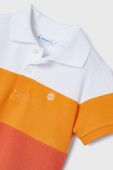 Дитяче бавовняне поло Mayoral колір помаранчевий візерунок