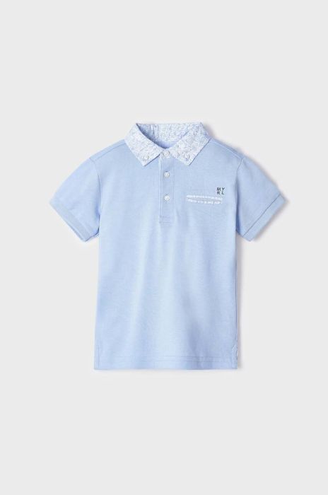 Дитяче бавовняне поло Mayoral колір блакитний Дитяче бавовняне поло Mayoral колір блакитний