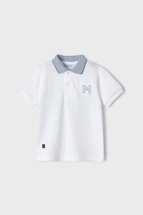 Дитяче поло Mayoral колір білий з принтом (2947756) Дитяче поло Mayoral колір білий з принтом (2947756)