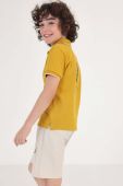Дитяче бавовняне поло Mayoral колір жовтий з принтом (2947865)