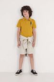 Дитяче бавовняне поло Mayoral колір жовтий з принтом (2947865)