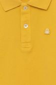 Дитяче бавовняне поло United Colors of Benetton колір жовтий однотонний (2984612)
