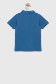 Дитяче бавовняне поло United Colors of Benetton однотонний колір блакитний (2984620)