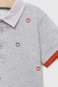 Дитяче бавовняне поло United Colors of Benetton колір сірий візерунок (3275352)