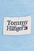 Дитяче бавовняне поло Tommy Hilfiger меланж колір блакитний