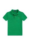 Дитяче поло Polo Ralph Lauren колір зелений однотонний Дитяче поло Polo Ralph Lauren колір зелений однотонний