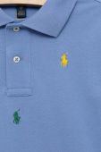 Дитяче бавовняне поло Polo Ralph Lauren з аплікацією колір блакитний