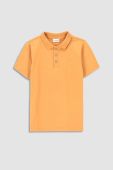 Дитяче бавовняне поло Coccodrillo колір коричневий однотонний