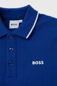 Дитяче бавовняне поло BOSS з принтом колір блакитний Дитяче бавовняне поло BOSS з принтом колір блакитний