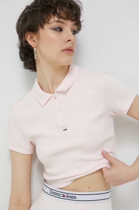 Поло Tommy Jeans жіночий колір рожевий (2990580) Поло Tommy Jeans жіночий колір рожевий (2990580)