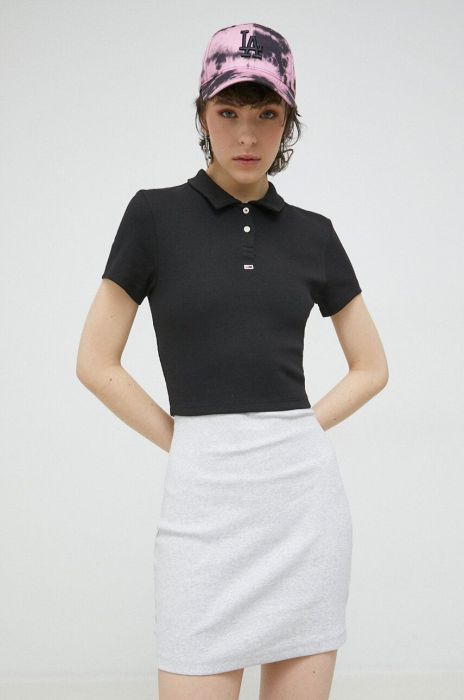 Поло Tommy Jeans жіночий колір чорний (2990589) Поло Tommy Jeans жіночий колір чорний (2990589)