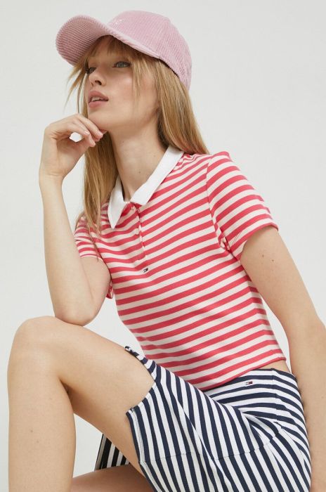 Поло Tommy Jeans жіночий колір рожевий (2979965) Поло Tommy Jeans жіночий колір рожевий (2979965)