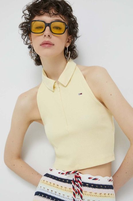 Топ Tommy Jeans жіночий колір жовтий (3082179) Топ Tommy Jeans жіночий колір жовтий (3082179)