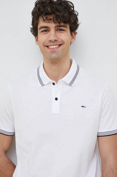 Бавовняне поло Paul&Shark колір білий однотонний