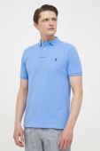 Бавовняне поло Polo Ralph Lauren однотонний колір блакитний (2975001)